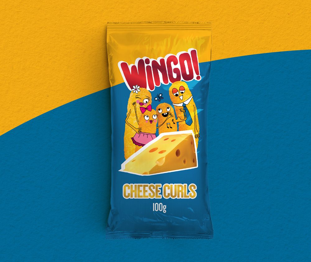 Wingo Cheese Curls — cheese-flavoured corn snack